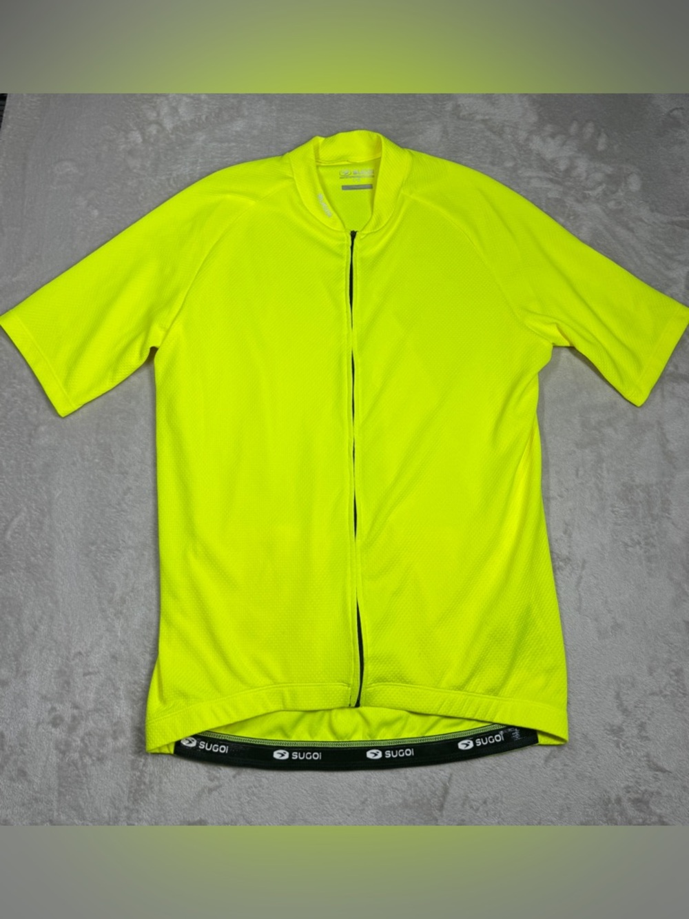 Sugio Essence Zip Front Short Sleeve Athletic Cycling Neon Yellow Men’s Jersey L